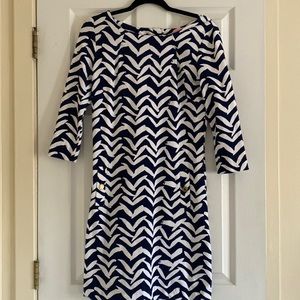 Lilly Pulitzer I Got Lucky Bird Carlene Chevron Dress Medium